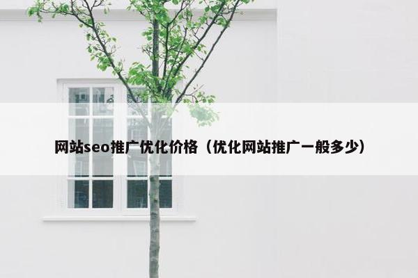 网站seo推广优化价格（优化网站推广一般多少）