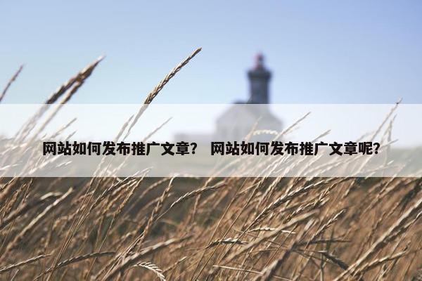 网站如何发布推广文章？ 网站如何发布推广文章呢？