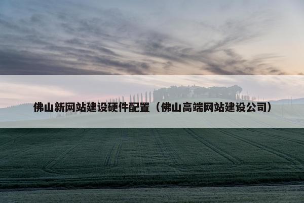 佛山新网站建设硬件配置（佛山高端网站建设公司）