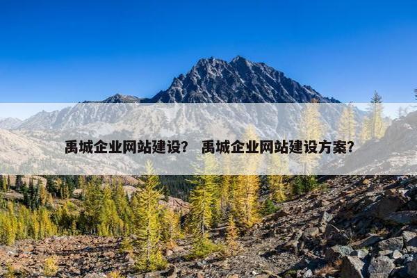 禹城企业网站建设？ 禹城企业网站建设方案？