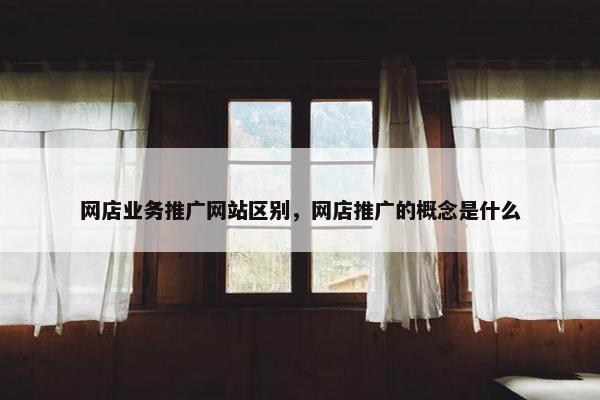 网店业务推广网站区别，网店推广的概念是什么