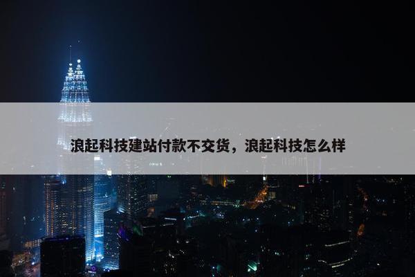 浪起科技建站付款不交货，浪起科技怎么样