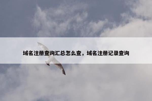 域名注册查询汇总怎么查，域名注册记录查询