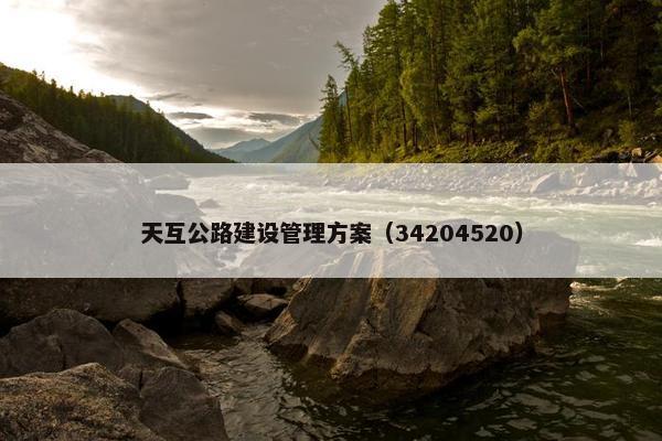 天互公路建设管理方案（34204520）