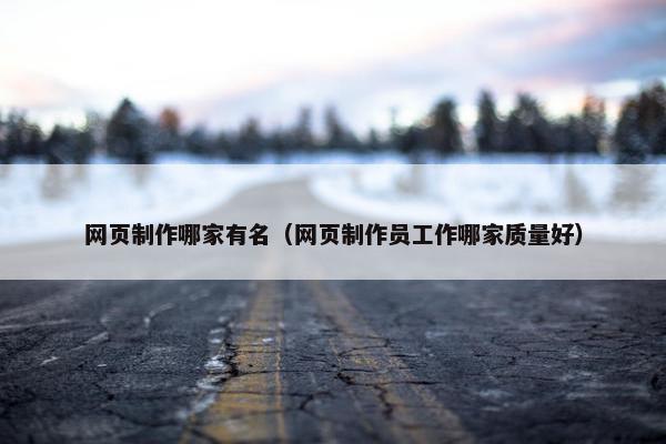 网页制作哪家有名（网页制作员工作哪家质量好）