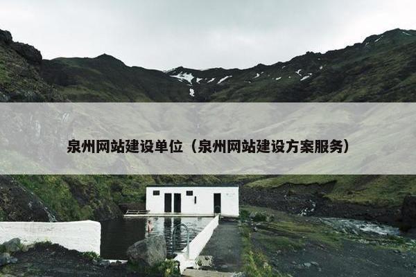 泉州网站建设单位（泉州网站建设方案服务）