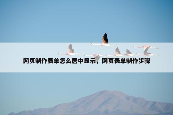 网页制作表单怎么居中显示，网页表单制作步骤