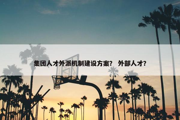 集团人才外派机制建设方案？ 外部人才？