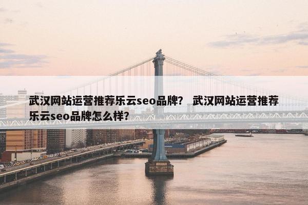 武汉网站运营推荐乐云seo品牌？ 武汉网站运营推荐乐云seo品牌怎么样？