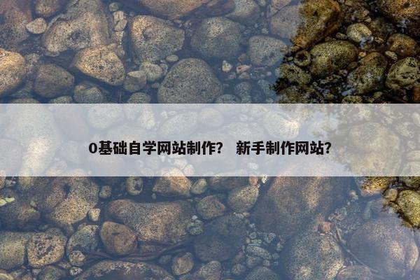0基础自学网站制作？ 新手制作网站？
