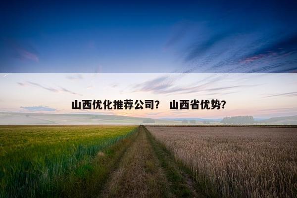 山西优化推荐公司？ 山西省优势？