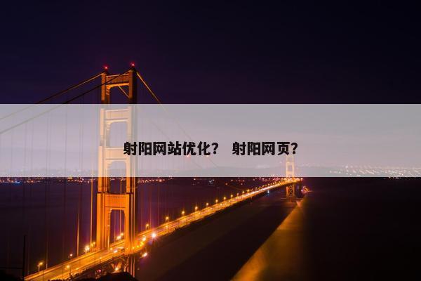 射阳网站优化？ 射阳网页？