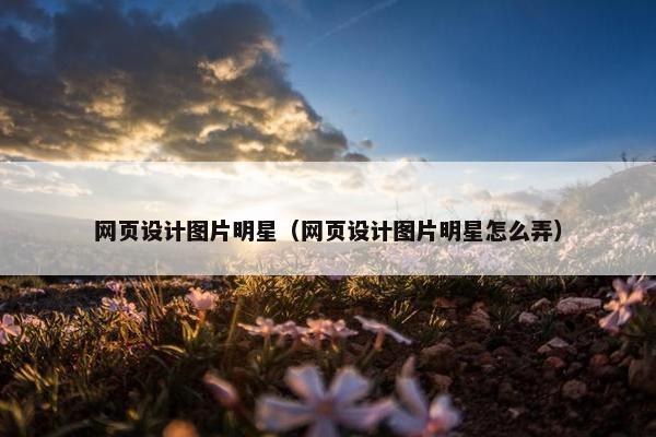 网页设计图片明星（网页设计图片明星怎么弄）