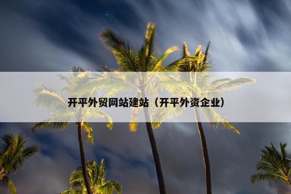 开平外贸网站建站（开平外资企业）