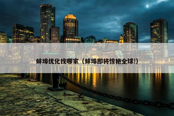 蚌埠优化找哪家（蚌埠即将惊艳全球!）