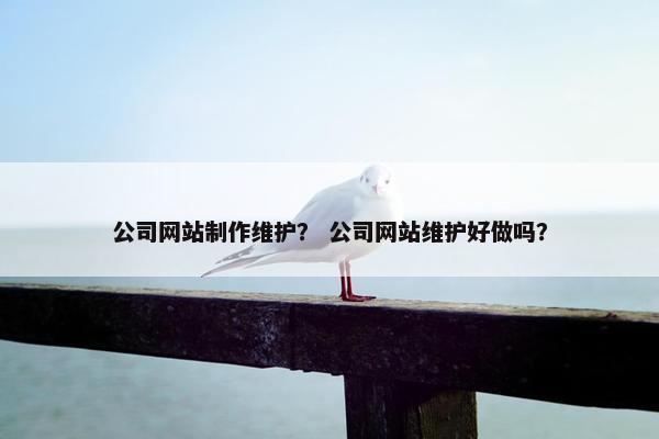 公司网站制作维护？ 公司网站维护好做吗？