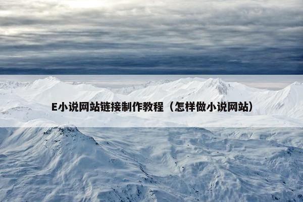 E小说网站链接制作教程（怎样做小说网站）