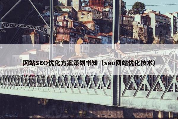 网站SEO优化方案策划书知（seo网站优化技术）