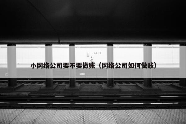 小网络公司要不要做账（网络公司如何做账）