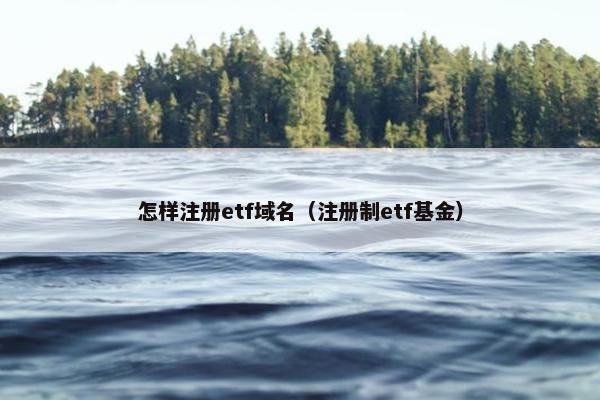怎样注册etf域名（注册制etf基金）