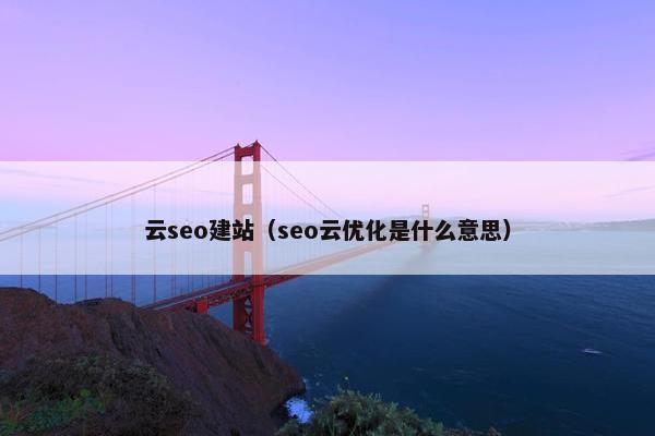 云seo建站（seo云优化是什么意思）