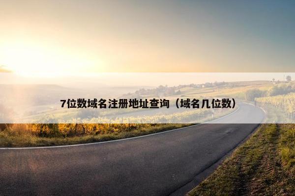 7位数域名注册地址查询（域名几位数）