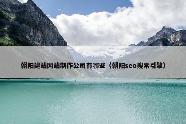 朝阳建站网站制作公司有哪些（朝阳seo搜索引擎）