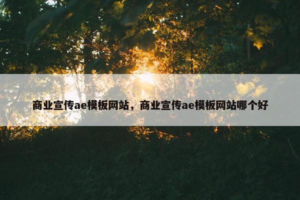 商业宣传ae模板网站，商业宣传ae模板网站哪个好