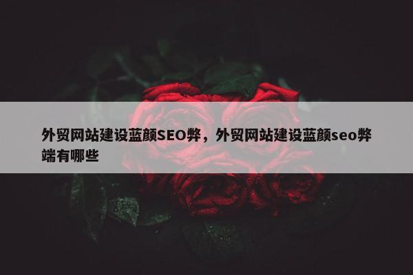 外贸网站建设蓝颜SEO弊，外贸网站建设蓝颜seo弊端有哪些