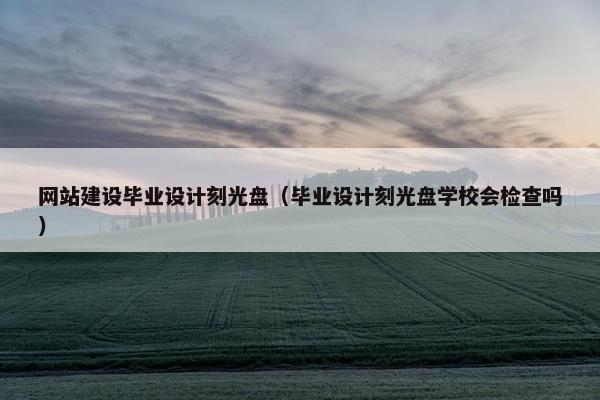 网站建设毕业设计刻光盘（毕业设计刻光盘学校会检查吗）