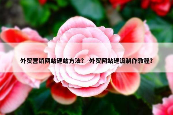 外贸营销网站建站方法？ 外贸网站建设制作教程？