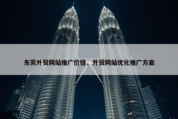 东莞外贸网站推广价格，外贸网站优化推广方案