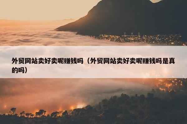 外贸网站卖好卖呢赚钱吗（外贸网站卖好卖呢赚钱吗是真的吗）