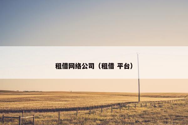 租借网络公司（租借 平台）