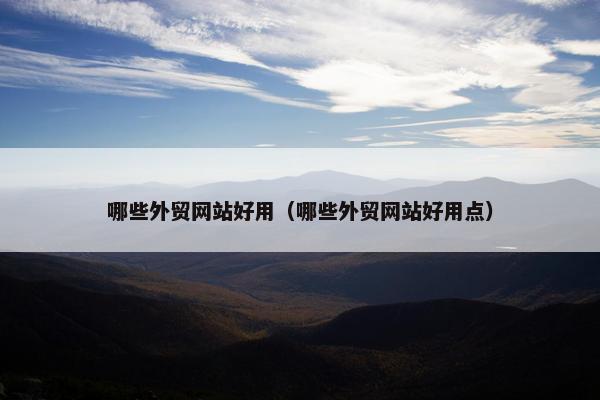 哪些外贸网站好用（哪些外贸网站好用点）