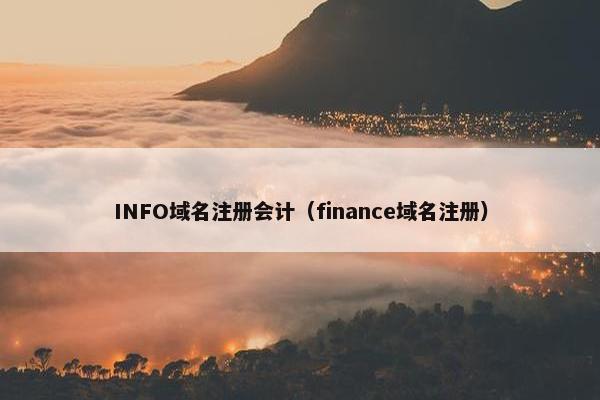 INFO域名注册会计（finance域名注册）