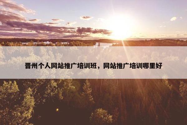 晋州个人网站推广培训班，网站推广培训哪里好
