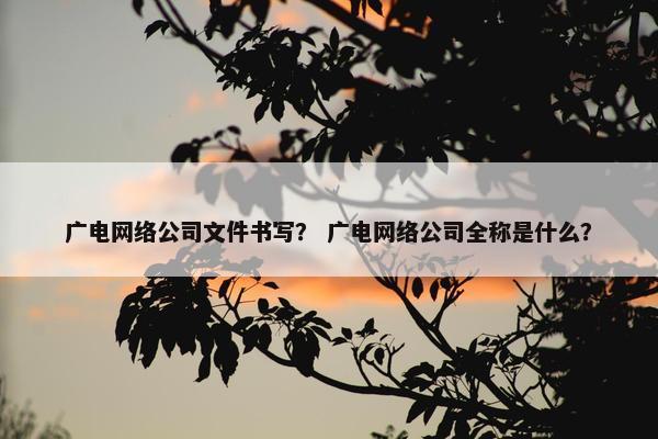 广电网络公司文件书写？ 广电网络公司全称是什么？