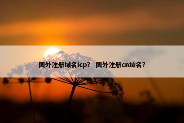国外注册域名icp？ 国外注册cn域名？