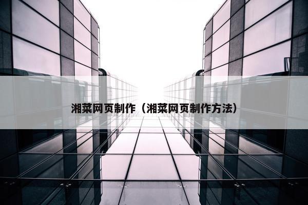湘菜网页制作（湘菜网页制作方法）