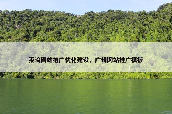 荔湾网站推广优化建设，广州网站推广模板