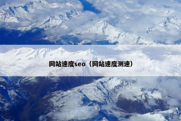 网站速度seo（网站速度测速）