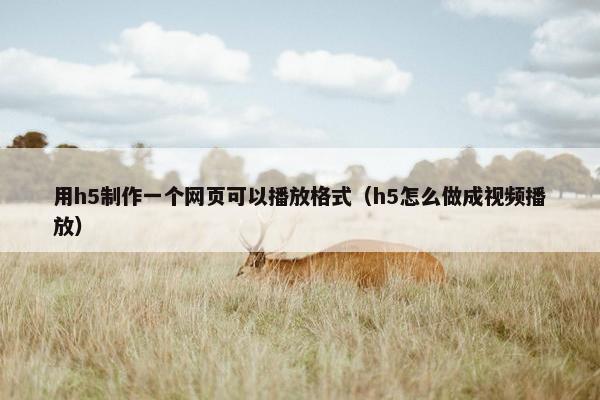 用h5制作一个网页可以播放格式（h5怎么做成视频播放）