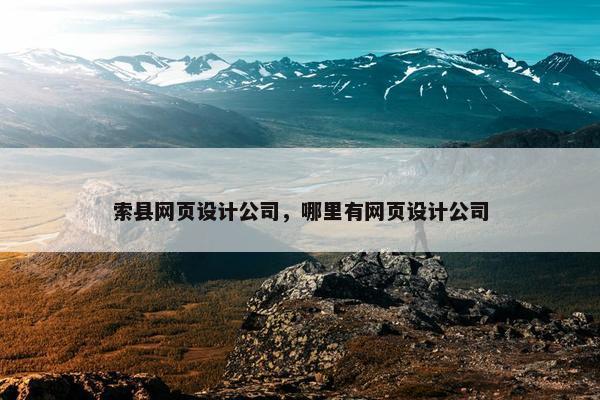 索县网页设计公司，哪里有网页设计公司