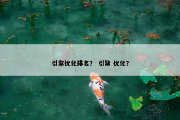 引擎优化排名？ 引擎 优化？