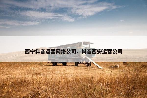 西宁抖音运营网络公司，抖音西安运营公司