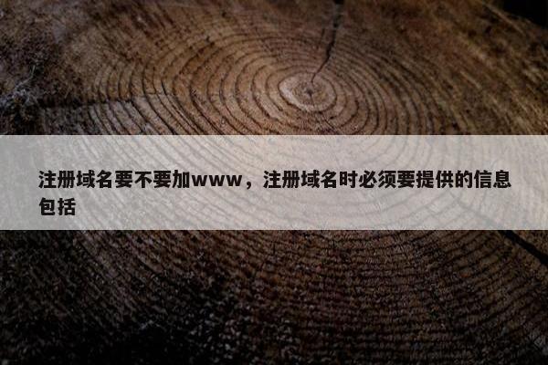 注册域名要不要加www，注册域名时必须要提供的信息包括