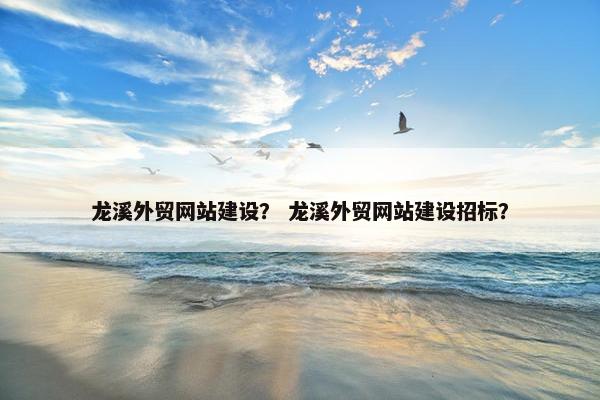 龙溪外贸网站建设？ 龙溪外贸网站建设招标？