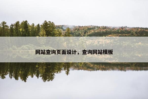 网站查询页面设计，查询网站模板