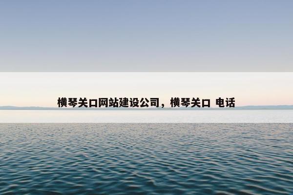 横琴关口网站建设公司，横琴关口 电话